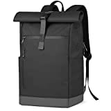 Inateck RollTop Rucksack Herren Damen 25L-30L Fahrradrucksack LaptopRucksack Schulrucksack für Uni Fahrrad Freizeit Job Sport Reisen, Radsport Stylische Tagesrucksack mit 17 Zoll Laptopfach - Schwarz