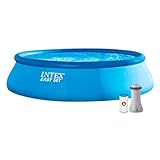 Intex 28166 Easy Set Pool, Kartuschenfilter 3.785 l/h, Leiter, Abdeckplane, Bodenschutzplane, 457 x 107 cm