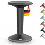 Interstuhl UPis1 - ergonomischer Sitzhocker mit Schwingeffekt - höhenverstellbar - Hocker mit rutschhemmender Standfläche & Kippschutz - Bürohocker (Schwarz, UP Designhocker)