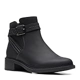 Clarks Damen Maye Strap Stiefelette, Black Leat, 38 EU Weit