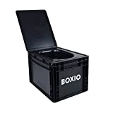 BOXIO - Toilet: Mobile Trenntoilette, kompakt, Campingtoilette 40x30x28 cm, Klo für unterwegs, Reise, Boot, Garten, schwarz