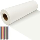 LANSKYLAN Weiße Papierrolle Malpapier Rolle 30cmx50m Geschenkpapier weiß Zeichenpapier Zeichenpapierrolle Skizzenpapier Rolle Malskizzenpapier für Staffeleipapier Bulletin Board Papier Kunst Handwerk