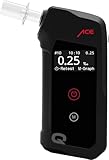 ACE Q Alkoholtester - Promilletester mit Speicher und OLED-Display - polizeigenau kalibriert - Alkotester für Auto und Party