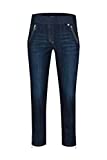 Robell Style NENA09-7/8 Damen Jeans Straight-Jeanshose Damen high Waist-Stretch Jeans Hose mit Gesäßtaschen-Damenhose mit schmalem Bein-Reisverschluss am Bein