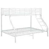 vidaXL Etagenbett Stockbett Bettgestell Metallbett Bett Hochbett Kinderbett Doppelstockbett Schlafzimmerbett Weiß Metall 140x200cm 90x200cm