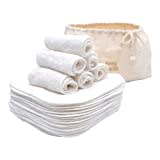 Homy Textiles 25er Set Bambus Babywaschlappen, Gesichtstuch, Wiederverwendbare Abschminktücher mit Starker Saugkraft, Waschbar, Nachhaltig, Ideal für Bad, und Körperpflege, mit Canvas-Tasche