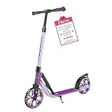 HUDORA BigWheel® 205 Advanced Scooter - Komfortabler Aluminium-Roller für bis zu 100kg - Höhenverstellbarer & zusammenklappbarer Tretroller - Kick-Scooter für Kinder/Jugendliche & Erwachsene