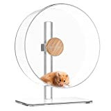 BUCATSTATE Laufrad Hamster, 32cm Acrylic Hamsterrad Leise Transparent mit Verstellbare Basis Hamster Spielzeug für Meerschweinchen, Igel, Chinchillas, Frettchen