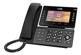 Snom D865 IP Telefon, SIP Tischtelefon, 5" IPS-Farbdisplay 1280 x 720 Pixel, 12 SIP-Identitäten, 10 Programmierbare Funktionstasten, WiFi NFC, Bluetooth, 3 Jahre Herstellergarantie, Schwarz, 00004536