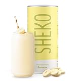 SHEKO Banane Mahlzeitersatz Shake - 25 cremige Bananenmilch Shakes pro Dose - Nur 200kcal, Glutenfrei & Natürlich lecker - Diät Shakes zum Abnehmen