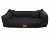 tierlando® RED LINE Limited Edition Orthopädisches Hundebett Maddox Ortho VISCO Kunstleder-Velours Hundesofa Hundekorb Größe: 150x100cm