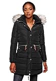 Navahoo Damen Winter Jacke Mantel Parka warm gefütterte Winterjacke B383 [B383-Paula-Schwarz-Gr.XXL]