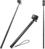 Ultra Langer Selfie-Stick kompatibel mit GoPro Hero 12/11/10/9/8/Max/7/6/5, Insta 360 One R/Rs One X, Osmo Action, 6 Längen, Kohlefaser, leichte Stange, Einbeinstativ, 3 m