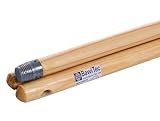 BawiTec 3 Stück Holzstiele Qualitäts Besenstiele Länge 120cm Ø 23mm lackiert mit Aufhängeloch Standard-Gewinde für Besen Schrubber Wischer Bürsten