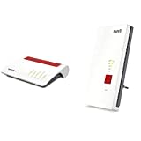 AVM Fritz!Box 7590 AX Exclusive Edition mit WLAN Mesh, DECT-Basis + AVM FRITZ!WLAN Mesh Repeater 2400 für optimale Netzabdeckung