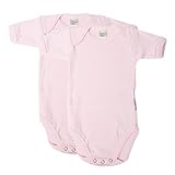 wellyou Baby und Kinder kurzarmbody/baby-body mädchen aus Baumwolle, kurzarm body in rosa/weiss 2er Set, Rosa, 116 - 122