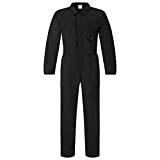 BWOLF Bravo Arbeitsoverall Herren Overall Herren Arbeitsoveralls Herren Arbeitskleidung mit Reißverschluss und 6 Taschen (Schwarz, L)