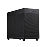 ASUS Prime AP201 MicroATX PC-Gehäuse (33 Liter, unterstützt 360-mm-Kühler, Grafikkarten bis 338 mm Länge, Mesh-Design für erhöhten Luftstrom, USB Typ-C​ am Frontpanel, abnehmbare Seitenteile) schwarz