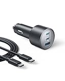 Anker 167,5W max. Zigarettenanzünder USB C, 3 Port kompaktes Typ-C Auto Ladegerät, Kfz-Ladegerät für MacBook Pro/Air, iPhone 16/15 / 14/13 Serie, Samsung S24 / S23, iPad Pro, AirPods und weitere