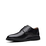 Clarks Herren Malwood Lace Oxford, Black Leather, 42 EU