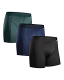 DANISH ENDURANCE Herren Sport Boxershorts, 3er Pack, Unterwäsche, Atmungsaktiv, Sportunterwäsche (Mehrfarbig (1x Schwarz, 1x Blau, 1x Grün), L)