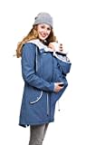 Viva la Mama - Umstandsjacke Tragejacke mit Einsatz Softshell Rücken Bauch Tragen - PINA schieferblau - M