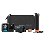 GoPro HERO13 Black Zubehörpaket – enthält den Handler (schwimmender Handgriff), 2 Enduro-Akkus, 2 Gebogene Klebehalterungen, 64GB SanDisk MicroSD-Karte, Tragetasche und mehr