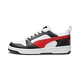 PUMA Unisex Rebound V6 Low Sneaker, White for All Time Red Black, 46 EU