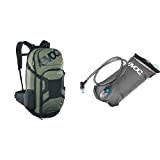 EVOC FR TOUR E-RIDE 30 E-Bike-Backpack, Fahrradrucksack HYDRATION BLADDER 1,5 Trinkblase für den Rucksack (Größe: M/L, Ersatz-Akku-Fach, Fixierung für Ladegerät), Dunkeloliv/Schwarz/Carbon Grau