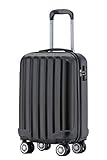 BEIBYE TSA-Schloß 2080 Hangepäck Zwillingsrollen neu Reisekoffer Koffer Trolley Hartschale Set-XL-L-M(Boardcase) (Schwarz, M)