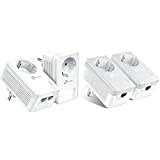 TP-Link TL-PA7027P KIT Powerline Netzwerkadapter weiß & Powerline Adapter Set TL-PA4010P KIT(600Mbit/s, mit Steckdose, Fast-Ethernet-LAN)