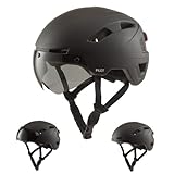 GOOFF Pilot S-Pedelec Helm - Schutz für schnelle E-Bike Fahrten – Fahrradhelm mit Visier und Licht – NTA 8776-zertifizierter Zweirat Helm für Damen und Herren - Velo Helm (Schwarz, S)