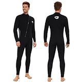 Owntop 5mm Neoprenanzüge für Männer – Winter Neoprenanzug Erwachsene Neopren Tauchanzug, Wet Suit Frontreißverschluss Voller Länge Ultrawarm für Kalt Wasser Tauchen Surfen, Herren Grau XL