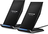 NANAMI Wireless Charger, 2-Pack 10W induktive ladestation für Samsung Galaxy S24 S23 S22 S21 S20 S10 S9 Note 20 Plus Ultra, 7.5W Qi Kabelloses Ladegerät für iPhone 16 15 14 13 12 11 Max XR X Pro Mini