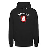 Spreadshirt Hamburg Hamburger Wappen Souvenir Geschenk Unisex Hoodie, XXL, Schwarz