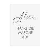 Nastami Poster Badezimmer Spruch Poster Toilette Geschenk Einzug (ALEXA Häng die Wäsche auf, DIN A4)