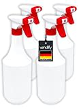 vendify® 4x Sprühflasche 1 Liter / 1000 ml mit Schaum Düse - Leer ohne Label - Premium Qualität - 1l groß nachfüllbar Spray Bottle Fein Zerstäuber für Reinigungsmittel