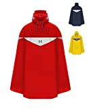 HOCK Premium Fahrrad Regenponcho 'Super Praktiko' mit Lüftung und seitlicher Armöffnung - 100% wasserdichter Fahrradponcho für Herren & Damen (Rot, XXL)