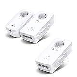 TP-Link WLAN Powerline Adapter Triple Set (Dualband WLAN 1200Mbit/s, AV1300 Powerline, Steckdose, WiFi Clone, MU-MIMO, 4 Gigabit Ports, Plug&Play, ideal für HD-Streaming, App Kontrolle)