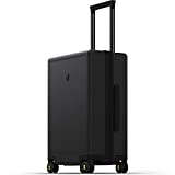 LEVEL8 Koffer Trolley, Rollkoffer Reisekoffer Hartschalen 4 Rollen, Spinner Handgepäck,TSA, 100% PC,Micro-Diamond Textured Design Koffer Trolley Groß(54.5cm, 40L,Schwarz)