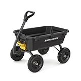 Gorilla Carts 7GCG-NF Robuster Poly-Kippwagen mit flachen Reifen, 2,7 Kubikfuß, 544 kg Kapazität, Schwarz, Amazon Exclusive