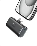 Anker Nano Powerbank, 5000mAh Powerbank 22,5W, Integrierter Faltbarer USB-C Konnektor, Kompatibel mit iPhone 15, Samsung S22/23 Serie, Note20/10 Serie, Huawei, iPad Pro/Air, AirPods und mehr(Schwarz)