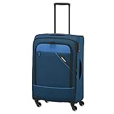 paklite Reisekoffer 4 Rollen, Weichschalen Rollkoffer mittelgroß, erweiterbar, DERBY, Stilvoller Trolley mit Dehnfalte, TSA Schloss, 66 cm, 69 - 79 Liter