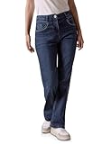 CECIL Damen B378282 Bootcut Jeans, Dark Blue Wash, 28W / 32L EU