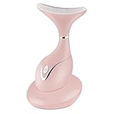 VRAIKO Iris Hals- und Gesichts-Massager, Gesichts-Sculpting-Werkzeug mit Ladestation, Mikrostrom-Massage für Lifting, Triple-Action LEDs & Wärme für bessere Absorption (Rosa)