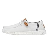 HEYDUDE - Wendy Washed Canvas Damen - Slip on Flache Schuhe - Mokassin Stil, White, 38 EU