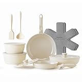 Redchef Topfsets Pfannenset 16-Teilig Antihaft-Keramik-Kochgeschirr-Set mit Abnehmbaren Griffen, Pfanne 20/26cm, Tiefe Bratpfanne 26cm, Topf 18/20cm, Stapelbar Topfset Für alle Herdarten, Ofenfest