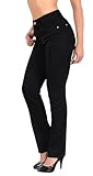 ESRA Damen Jeans Schwarz Straight Jeans Hose Damen G200