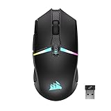 CORSAIR NIGHTSABRE WIRELESS RGB FPS/MOBA Gaming Maus - 26.000 DPI - 11 Programmierbare Tasten - Bis zu 100 Stunden Akkulaufzeit - iCUE-Kompatibel - PC, PS5, PS4, Xbox - Schwarz