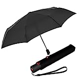 Knirps Taschenschirm Ultra U.200 Medium Duomatic – Auf-Zu-Automatik – Sturmfest – Windproof – Schwarz